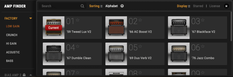 Der Amp-Finder im Positive Grid Bias FX 2 Test