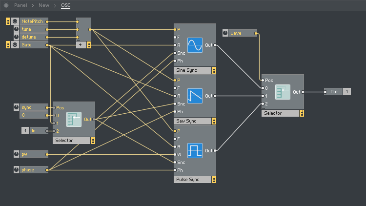 Reaktor Build Modus Oszillator