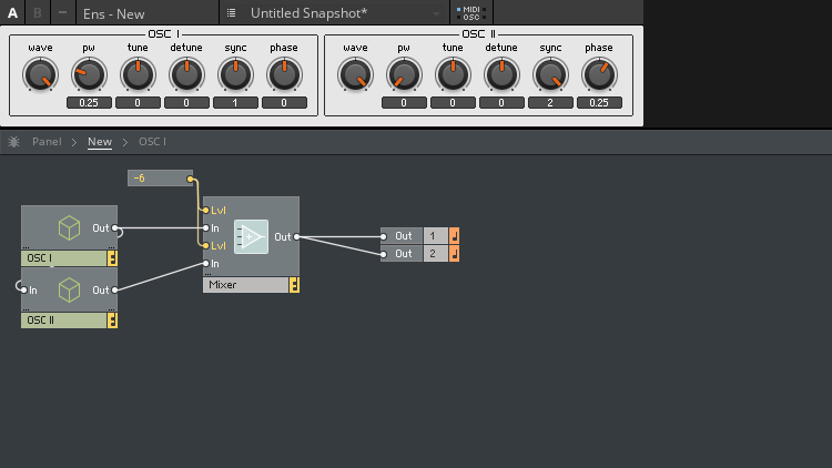 Oszillator erstellen im Build Modus