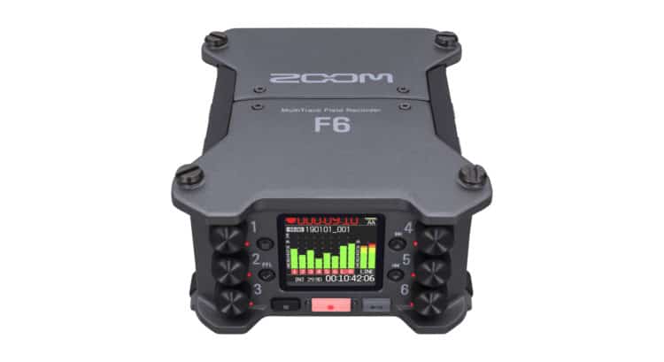 Zoom F6 Field Recorder Front & Top