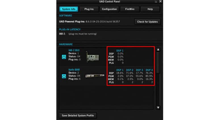 UAD Control Panel