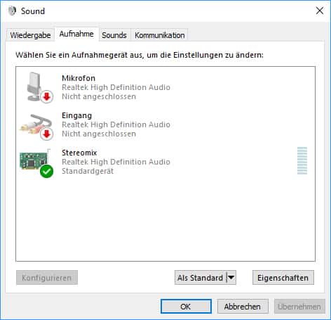 Sound aus Windows aufnehmen - Loopback
