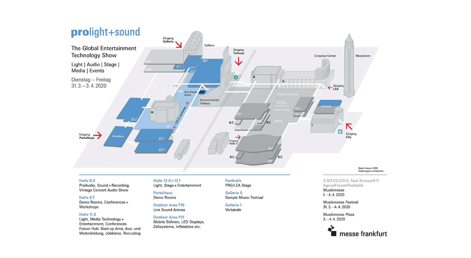 Geländeplan & Hallenbelegung - Musikmesse 2020