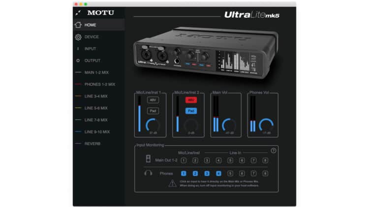 MOTU UltraLite-mk5 test