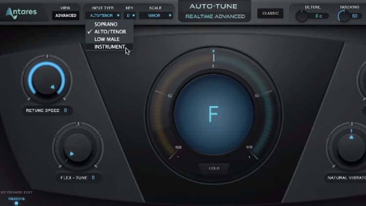 Input Type Autotune einstellen