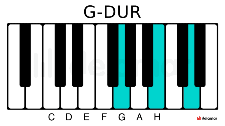 Klavier Akkord G-Dur