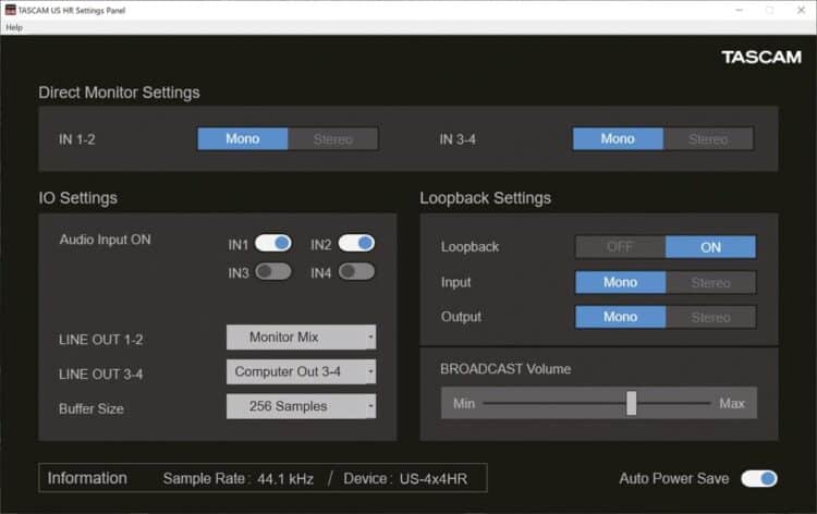 Tascam US-2x2HR Test