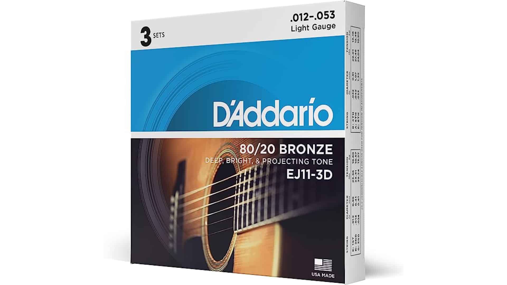 Amazon Prime Deal Days D´Addario Gitarrensaiten 80/20 Bronze EJ11-3D Light