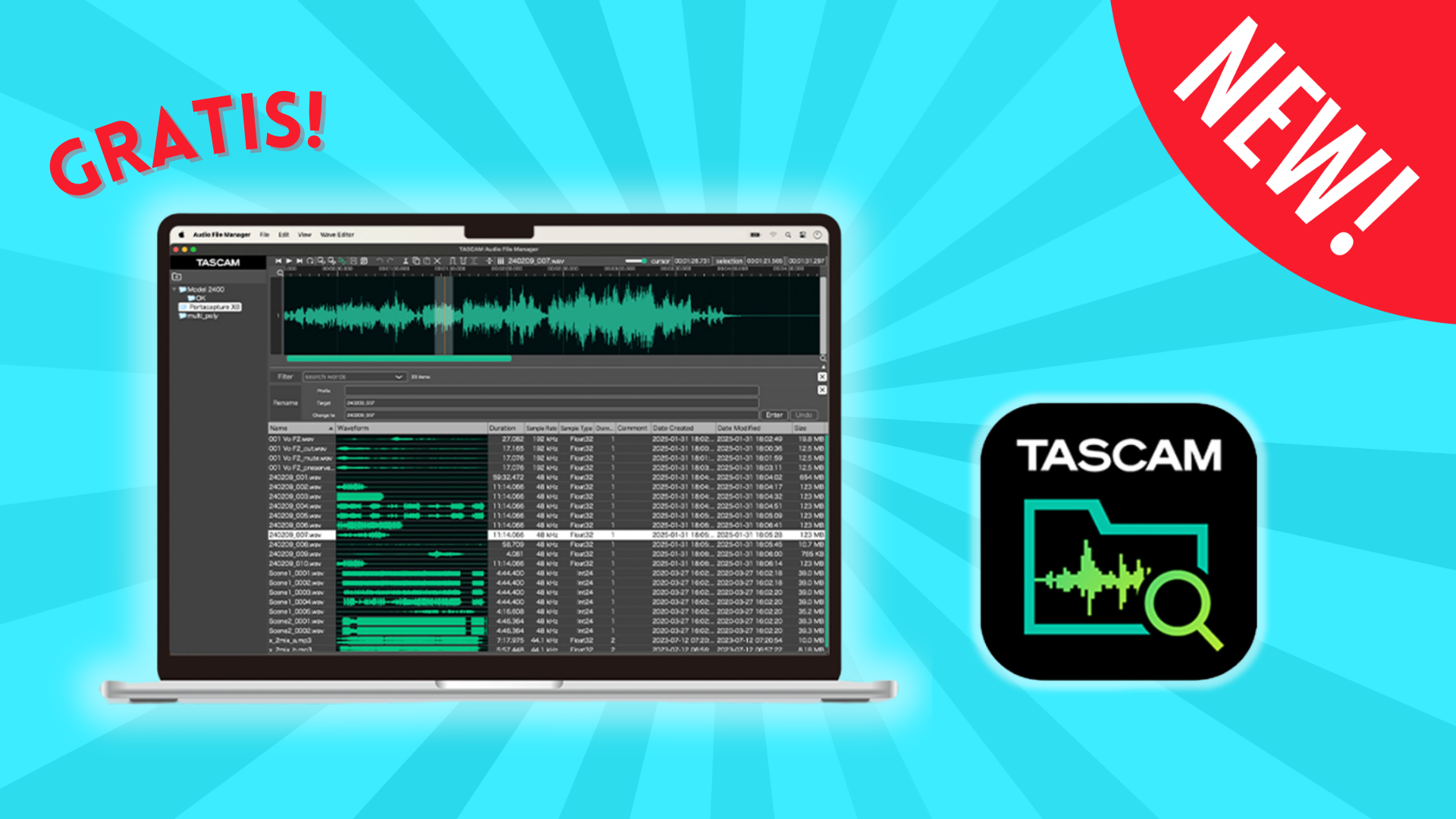 Tascam Audio File Manager: Effizient und kostenlos ⋆ delamar.de